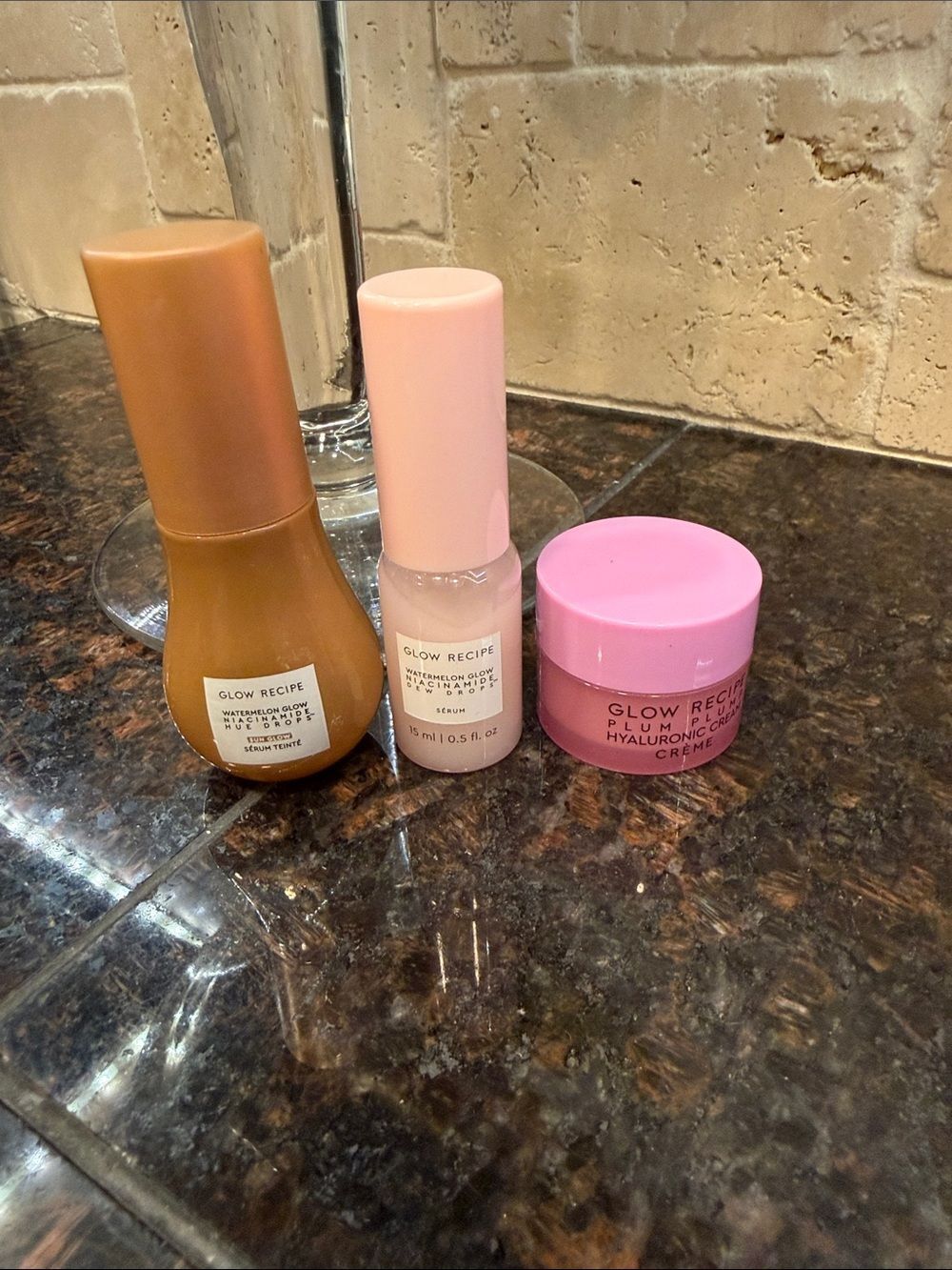 Glow Recipe Skincare Bundle Dew Drops Hue Drops Plum Cream Set NEW